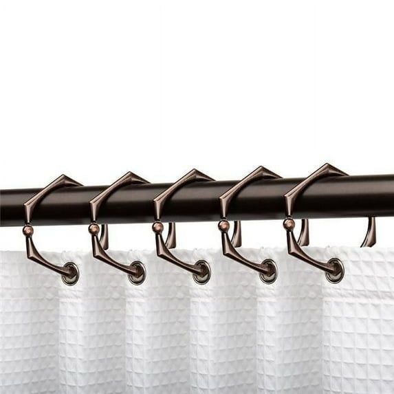 2.5 x 2.7 in. Shower Curtain Rings for Bathroom, Oil Rubbed Bronze - Set of 12
