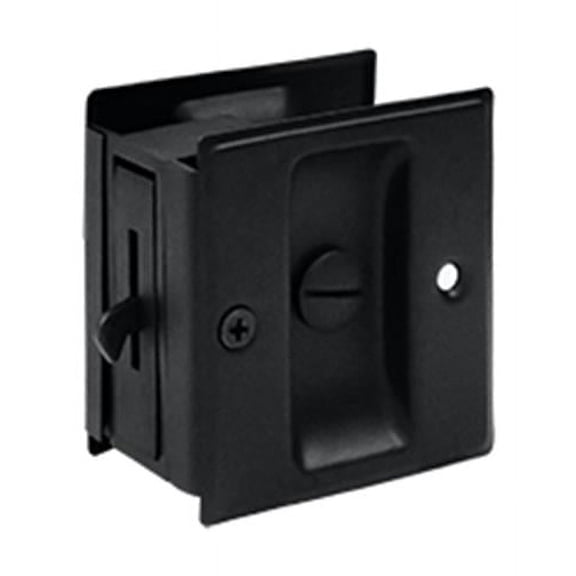 2.5 x 2.75 in. Privacy Pocket Lock, Black - Solid
