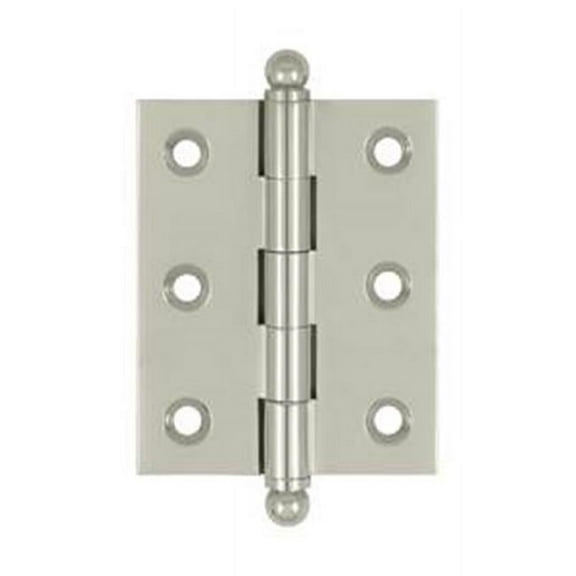 2.5 x 2 in. Hinge with Ball Tips - Bright Nickel - Solid