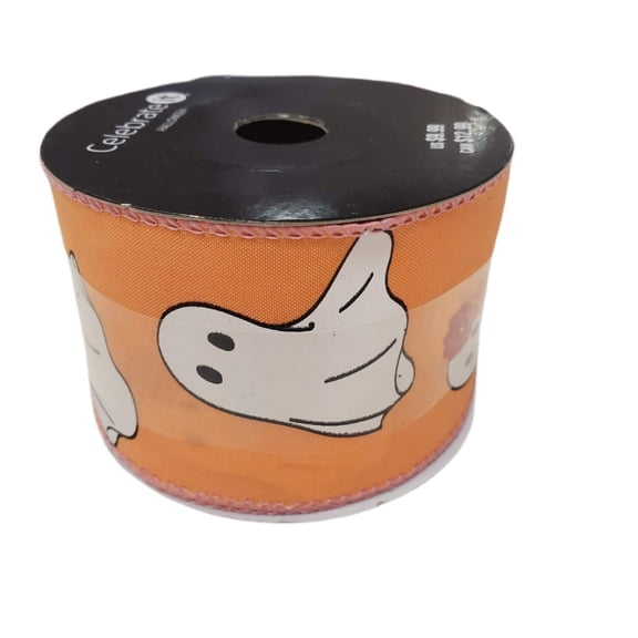 Wired Ribbon Celebrate It 2.5 in X 20 Feet Halloween Ghosts