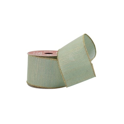 2.5" x 20ft. Sage Wired Shimmer Ribbon by Celebrate It - Holiday and Christmas Ribbon for Crafts - Gift Wrapping - and Home Decor