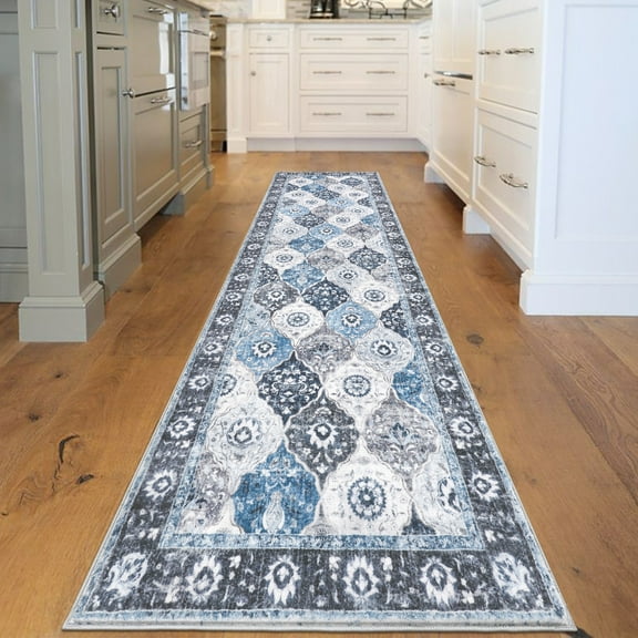 2.5' x 8' Boho Runner Rug Non Slip Washable Soft Carpet Area Rug for Entryway Hallway Kitchen Bedroom