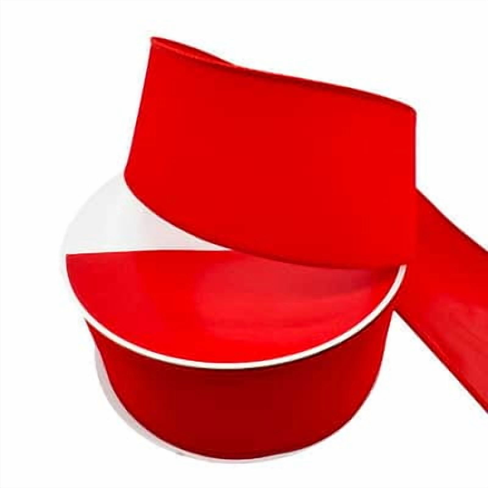 2.5" x 80ft. Red Wired Flocked Jumbo Ribbon by Celebrate It - Holiday and Christmas Ribbon for Crafts - Giftwrap - and Decor