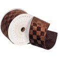 thumbnail image 1 of 2.5"x10yd Brown Velvet Checkered Satin, 1 of 2