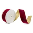thumbnail image 1 of Vickerman QK241335 2.5 in. x 10 Yards Burgundy Velvet Gold Trim Wired Ribbon, 1 of 1