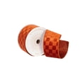 thumbnail image 1 of 2.5"x10yd Burnish Orange Velvet Checker, 1 of 2