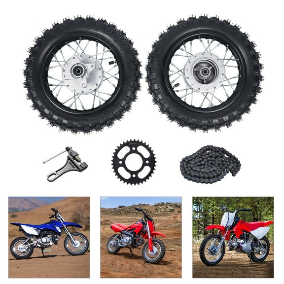 2.50-10 Alloy Front & Rear Tire Rim Wheel Drum Brake Pit Bike For Honda CRF50 XR50 BBR KLX Dirt Bikes