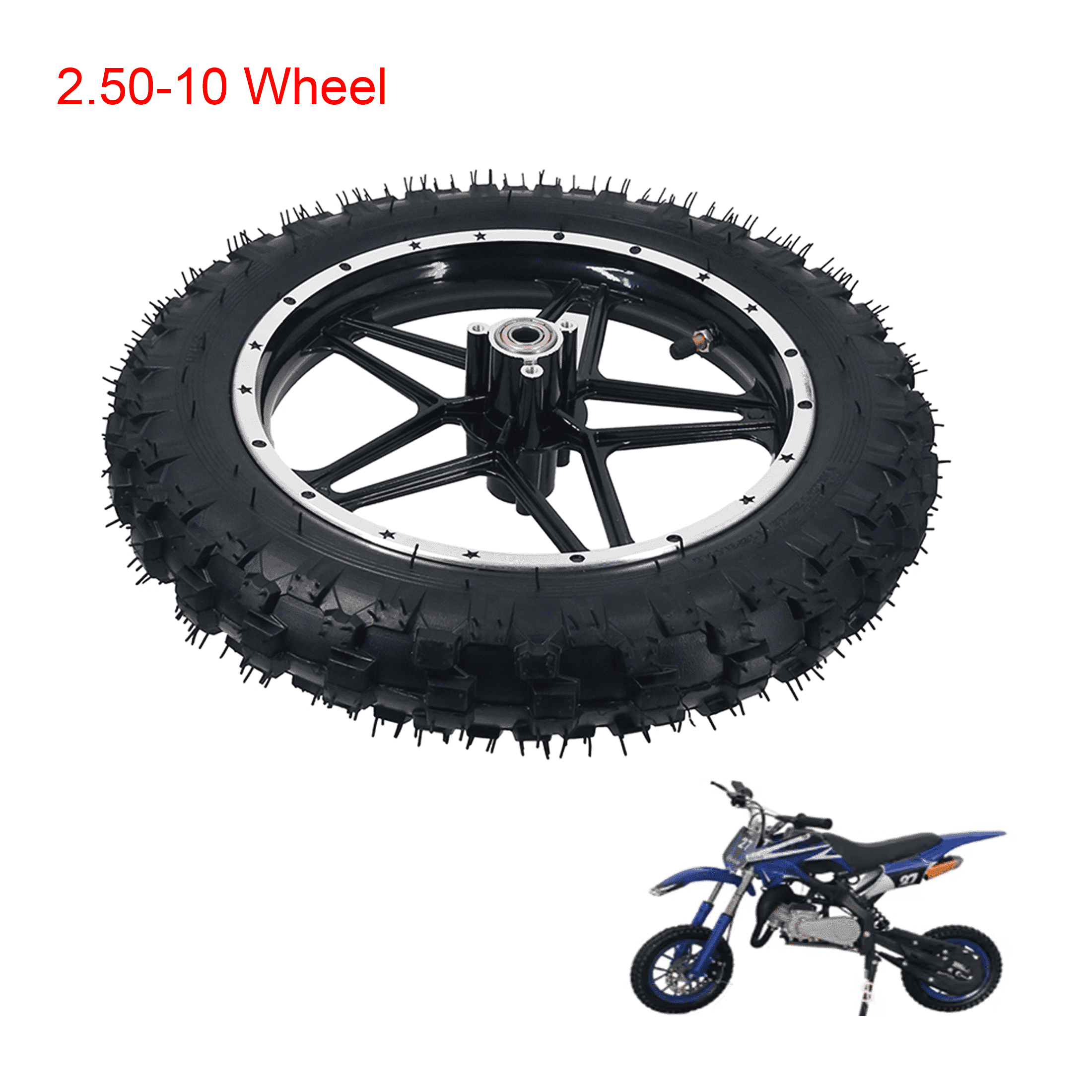 2.50-10 Front Wheel 10 inch Tire With Aluminum Rims For Dirt Pit Bike ...