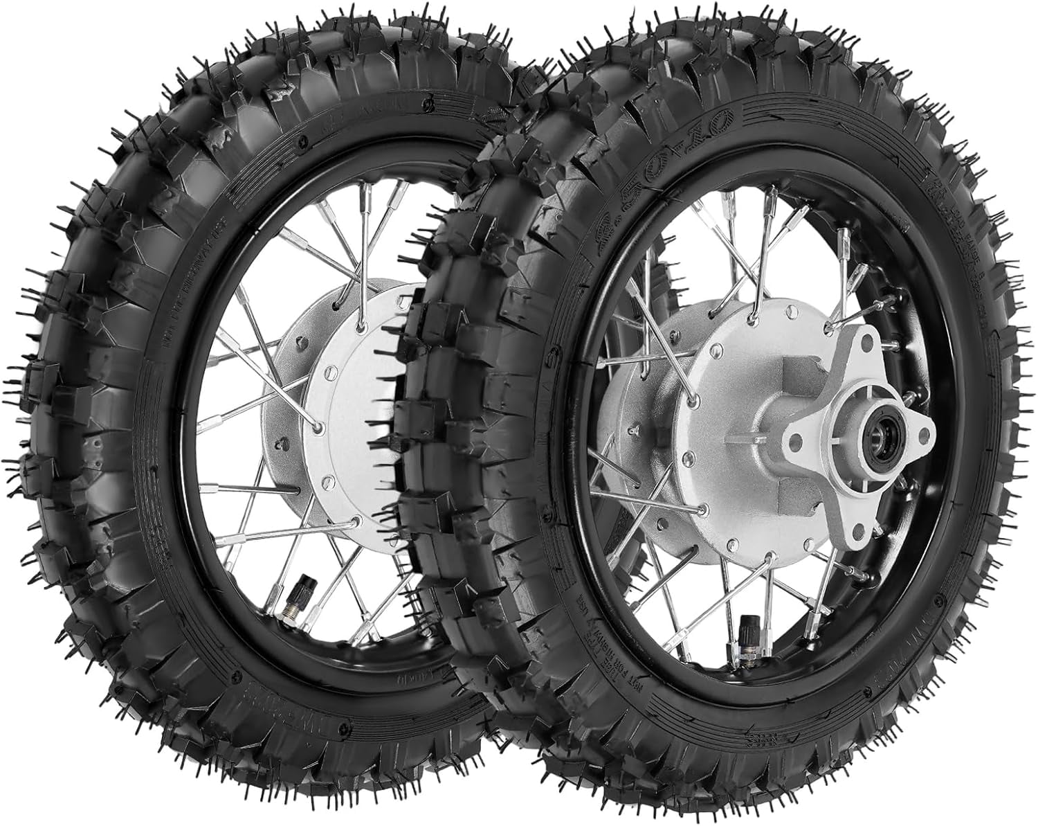 2.50-10 Front & Rear Wheels Rims Tires Assembly, Drum Brake Pit Bike Fits  for Honda CRF50 XR50 BBR KLX Dirt Bikes, With Chain & Chain Plate, Front ...
