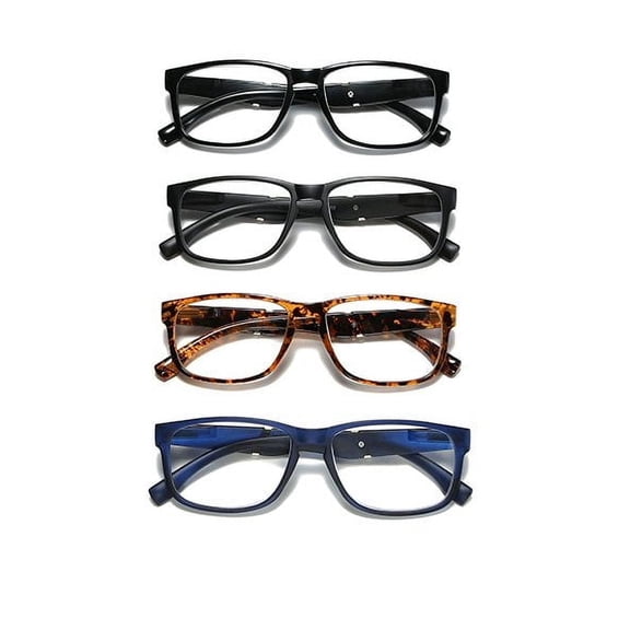 +2.50 Bevi Eyewear Adult Unisex Square Reading Glasses, +2.50 Magnification, Off-White, 4 Pair