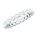 thumbnail image 1 of Rosec Jewels Certified Bar Set Moissanite Full Eternity Ring for Women, 14K White Gold, US 6.50, 1 of 9