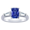 thumbnail image 1 of 2.50 CT Blue Sapphire 3 Stone Bar Set Tapered Baguettes Ring, Size 6.5, 1 of 1