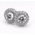 thumbnail image 1 of 2.50 CT Halo Style Round Diamond Stud Earring, 14K White Gold, 1 of 1