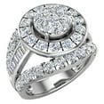 thumbnail image 1 of 2.50 CT TW Cluster Diamond Wedding Ring Set with Bands 14K White Gold, 1 of 5