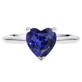 thumbnail image 1 of 2.50 CT White Gold Ceylon Sapphire Heart Shaped Solitaire Ring, Size 6.5, 1 of 1