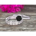 thumbnail image 1 of 2.50 Carat 3Pcs Wedding Ring Set Black Diamond Moissanite Engagement Ring Round Cut Art Deco 10k White Gold, 1 of 5