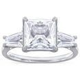 thumbnail image 1 of 2.50 Carat 7MM Princess & Tapered Cut Lab Created Moissanite Diamond 3-Stone Engagement Ring For Women In 14K White Gold Over Sterling Silver (VVS1 Clarity, 2.50 Cttw)-10, 1 of 7