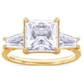 thumbnail image 1 of 2.50 Carat 7MM Princess & Tapered Cut Lab Created Moissanite Diamond 3-Stone Engagement Ring For Women In 14K Yellow Gold Over Sterling Silver (VVS1 Clarity, 2.50 Cttw)-5.5, 1 of 7