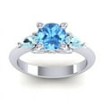 thumbnail image 1 of 2.50 Carat Elegant Round Cut Blue Topaz & Aquamarine Gemstone Engagement Ring for Ladies Solid 14K White Gold Size 7 by Diamond-Capitals, 1 of 8