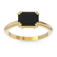 thumbnail image 1 of 2.50 Carat Emerald Cut Black Onyx Gemstone Classic Solitaire Wedding Ring for her 18K Yellow Gold Size 6.5 by Diamond-Capitals, 1 of 8