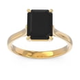 thumbnail image 1 of 2.50 Carat Emerald Cut Black Onyx Gemstone Sparkle Anniversary Ring for Ladies Solid 18K Yellow Gold Size 11 by Diamond Capitals, 1 of 8