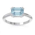 thumbnail image 1 of 2.50 Carat Emerald Cut Blue Topaz Gemstone Beautiful Solitaire Engagement Ring for her Solid 14K White Gold Size 4 by Diamond-Capitals, 1 of 8
