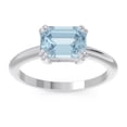 thumbnail image 1 of 2.50 Carat Emerald Cut Blue Topaz Gemstone Lovely Solitaire Bridal Ring for Women Solid 14K White Gold Size 8 by Diamond-Capitals, 1 of 8