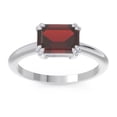 thumbnail image 1 of 2.50 Carat Emerald Cut Garnet Gemstone Sparkle Anniversary Ring for Ladies Solid 18K White Gold Size 11 by Diamond Capitals, 1 of 8
