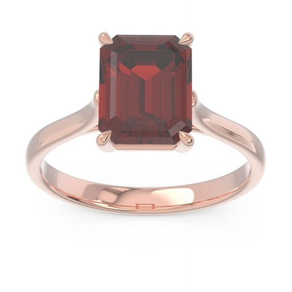 2.50 Carat Emerald Cut Garnet Gemstone Wonderful Proposal Ring for Women 14K Rose Gold Size 9.5 by Diamond Capitals