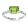 thumbnail image 1 of 2.50 Carat Emerald Cut Peridot Gemstone Elegant Bridal Ring for Ladies Solid 14K White Gold Size 7.5 by Diamond-Capitals, 1 of 8