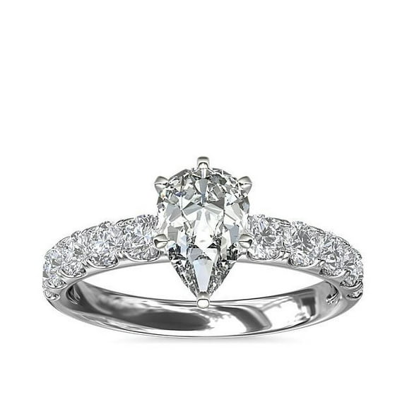 2.50 Carat (F-G/VS1) Natural Stunning Pear Cut Diamond Solitaire Wedding Ring for Girl Solid 950 Platinum Size 7 by Diamond-Capitals