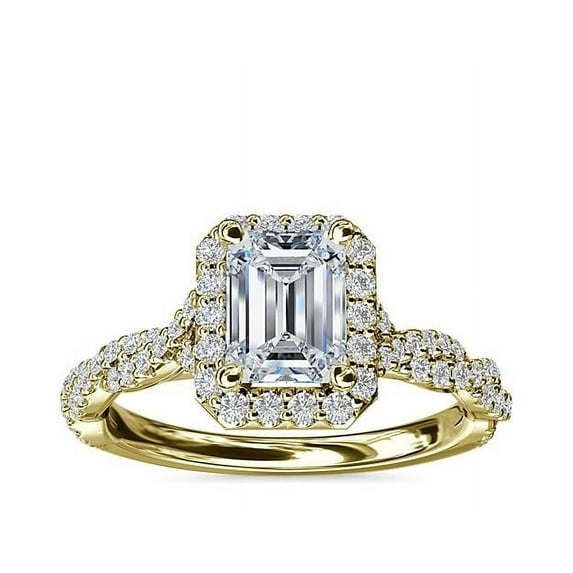 2.50 Carat Fine Emerald Shape IGI Certified Lab Grown Diamond Solitaire Engagement Ring for Ladies Solid 14K Yellow Gold Size 7.5 by Diamond-Capitals (E/VVS2)