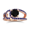 thumbnail image 1 of 2.50 Carat Fine Round Cut Citrine & Blue Sapphire Gemstone Bridal Ring for Ladies Solid 18K Rose Gold Size 7 by Diamond-Capitals, 1 of 8