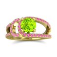 thumbnail image 1 of 2.50 Carat Fine Round Cut Peridot & Pink Sapphire Gemstone Bridal Ring for Women Solid 18K Yellow Gold Size 7 by Diamond-Capitals, 1 of 8