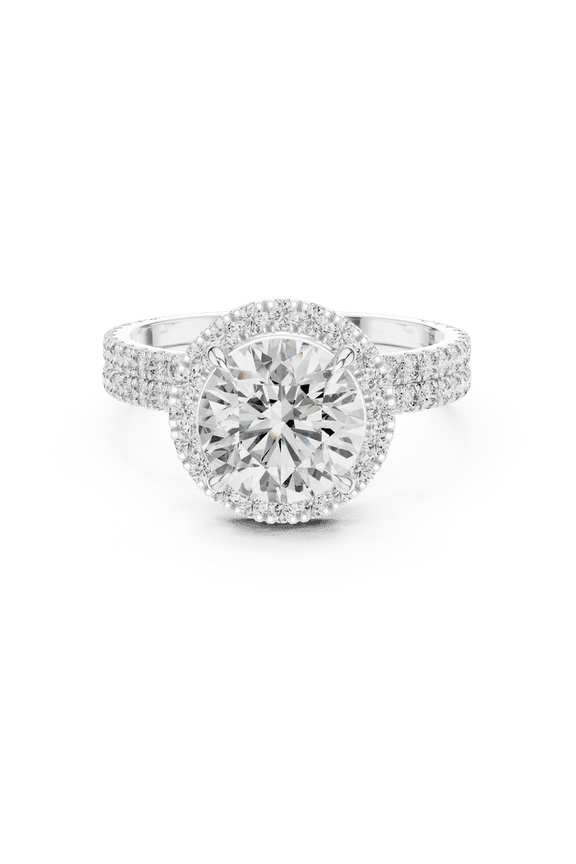 2.50 Carat IGI Certified Round Shape Lab Grown Diamond Engagement Ring for Women 10K White Gold | Stunning Solitaire Diamond Ring | Color E Clarity VVS2 Size 3 Diamond-Capitals.