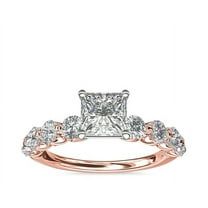 2.50 Carat Latest Design Princess Cut (D/VVS1) Moissanite Wedding Ring for Women 18K Genuine Rose Gold Ring Size 7 by Diamond-Capitals