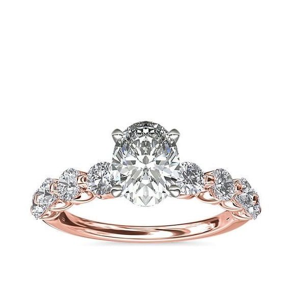 2.50 Carat Oval Cut (D/VVS1) Moissanite Diamond Stunning Wedding Ring for Women in 18K Rose Gold Ring Size 6.5 by Diamond-Capitals