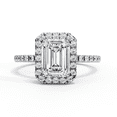 thumbnail image 1 of Gemone 2.50 Carat Radiant Cut Halo Diamond Engagement Ring, 14k White Gold, 1 of 8