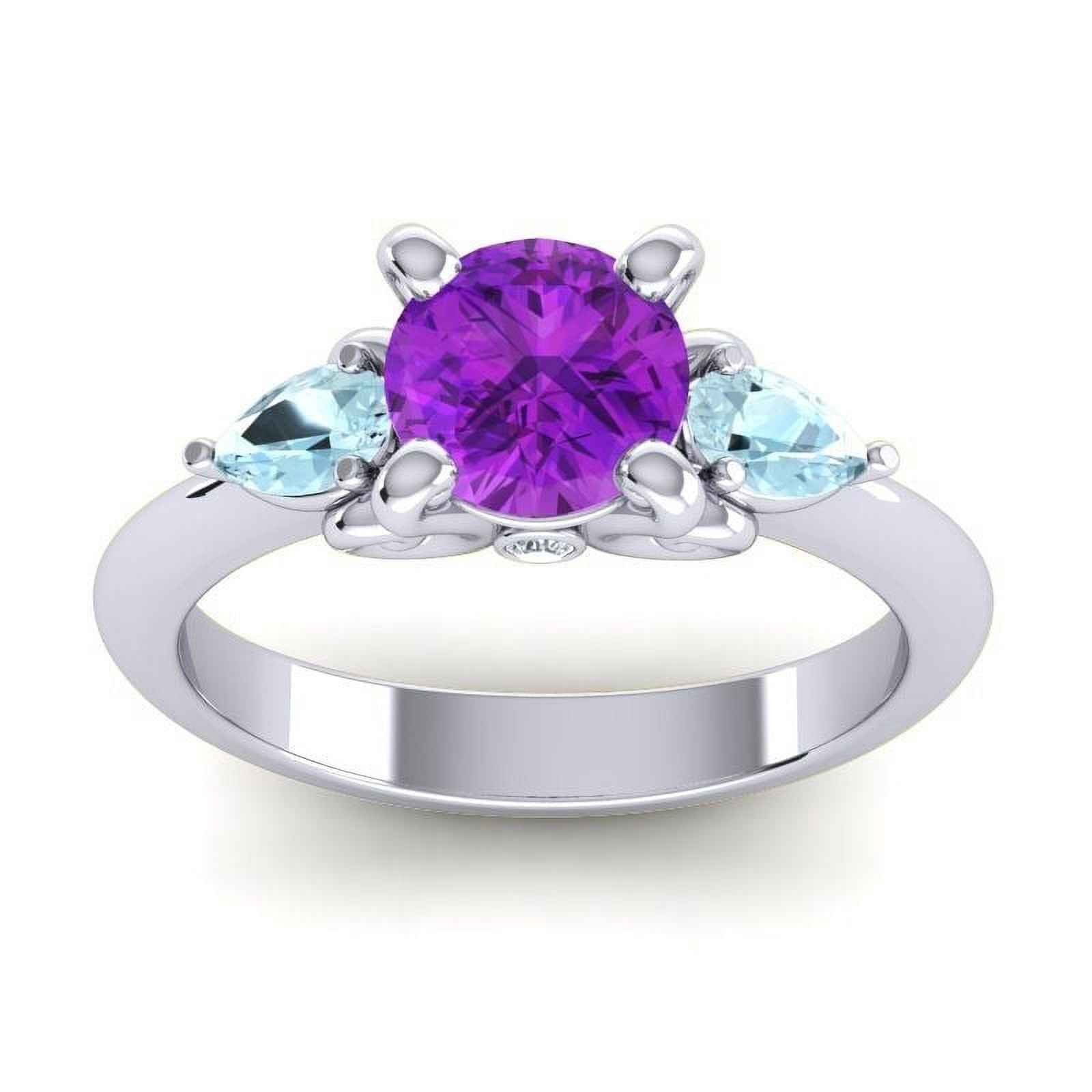 2.50 Carat Round Cut Blue Sapphire & Aquamarine Gemstone Latest