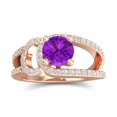 thumbnail image 1 of 2.50 Carat Round Cut Natural Diamond & Amethyst Gemstone Elegant Engagement Ring for Ladies Solid 18K Rose Gold Size 10.5 by Diamond-Capitals, 1 of 8