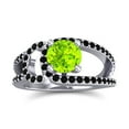 thumbnail image 1 of 2.50 Carat Round Cut Peridot & Black Onyx Gemstone Stunning Proposal Ring for Women Solid 14K White Gold Size 9 by Diamond-Capitals, 1 of 8