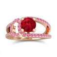 thumbnail image 1 of 2.50 Carat Round Cut Red Ruby & Pink Sapphire Gemstone Beautiful Proposal Ring for Ladies Solid 14K Rose Gold Size 9 by Diamond-Capitals, 1 of 8