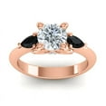 thumbnail image 1 of 2.50 Carat Round Shape Natural Diamond Black Onyx Gemstone Classic Ring for Wedding Solid 14K Rose Gold Size 10.5 by Diamond Capitals, 1 of 8