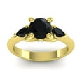 thumbnail image 1 of 2.50 Carat Shiny Round Cut Black Onyx Gemstone Engagement Ring for her Solid 18K Yellow Gold Size 5.5 by Diamond-Capitals, 1 of 8