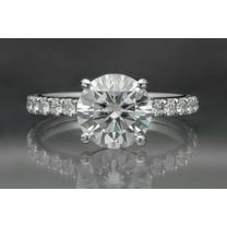 2.50 Carat Solitaire Natural Moissanite Engagement Beautiful Rings Solid 14K White Gold Wedding Ring For Women