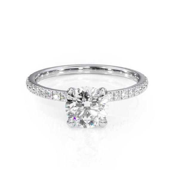 2.50 Carat Solitaire Round Cut Natural Moissanite Diamond Beautiful Rings Solid 14K White Gold Wedding Ring for Women