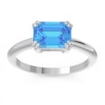 thumbnail image 1 of 2.50 Carat Sparkle Emerald Cut Blue Topaz Gemstone Solitaire Anniversary Ring for Women 18K White Gold Size 4.5 by Diamond-Capitals, 1 of 8