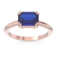 thumbnail image 1 of 2.50 Carat Stunning Emerald Cut Blue Sapphire Gemstone Solitaire Wedding Ring for Ladies Solid 18K Rose Gold Size 9 by Diamond-Capitals, 1 of 8