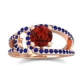 thumbnail image 1 of 2.50 Carat Unique Round Cut Garnet & Blue Sapphire Gemstone Bridal Ring for her 18K Rose Gold Size 6.5 by Diamond-Capitals, 1 of 8