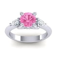 thumbnail image 1 of 2.50 Carat Wonderful Round Shape Pink Sapphire Gemstone Natural Diamond Engagement Ring for Women Solid 18K White Gold Size 3.5 by Diamond Capitals, 1 of 8